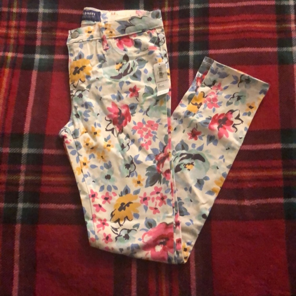 Girls Floral Rockstar Jeggings